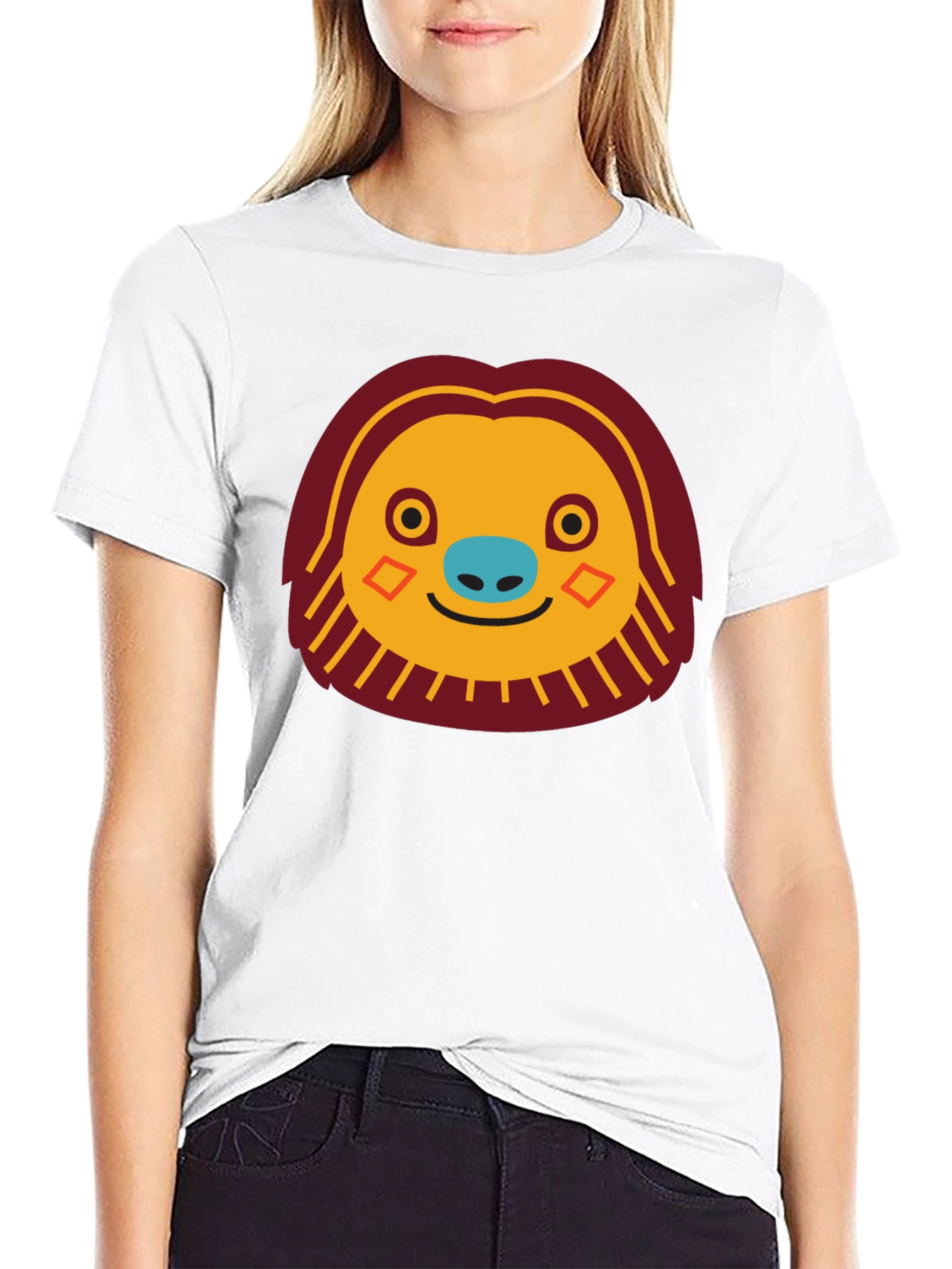 Funny Sloth Face Graphic T-Shirt