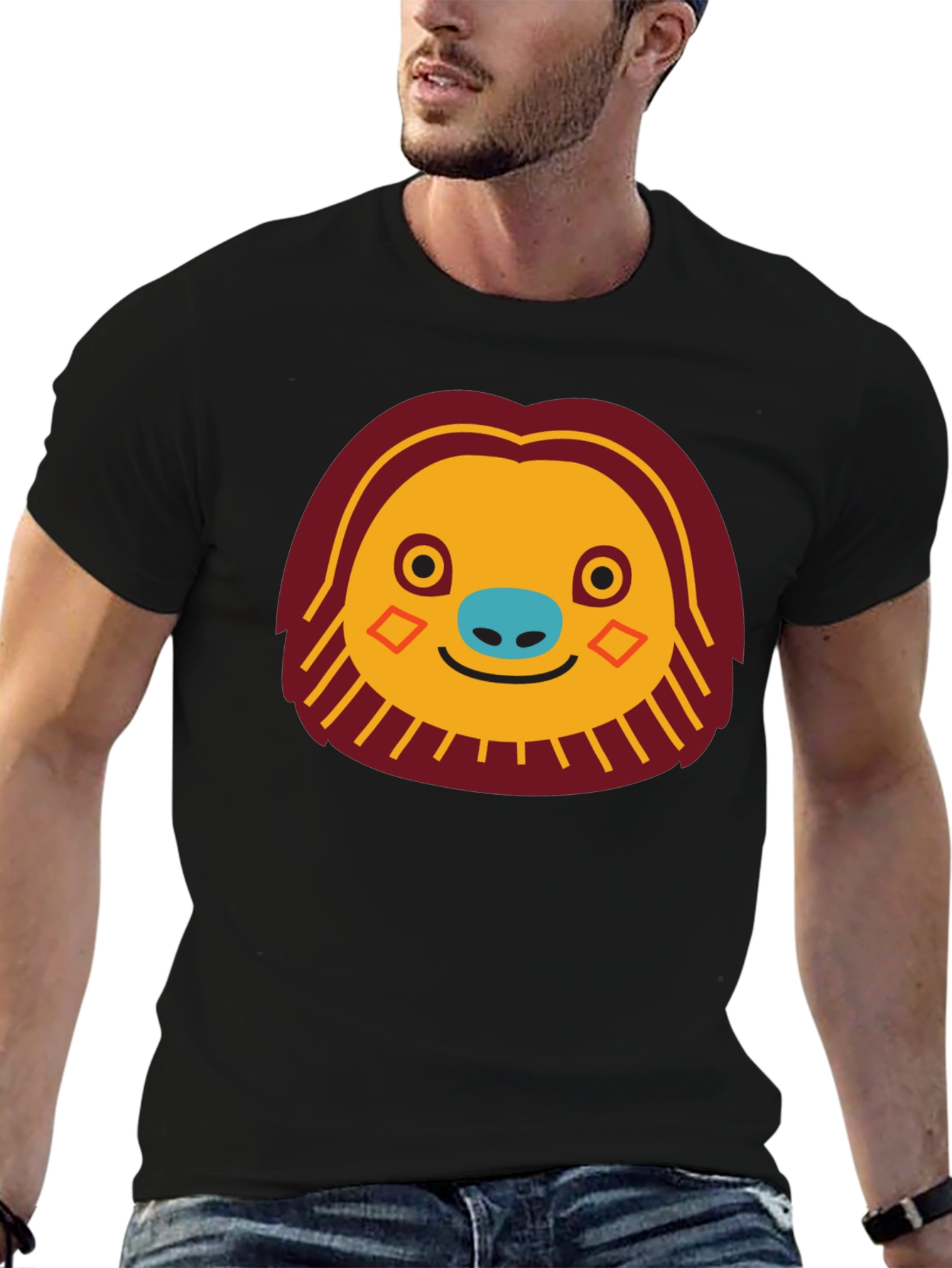 Funny Sloth Face Graphic T-Shirt