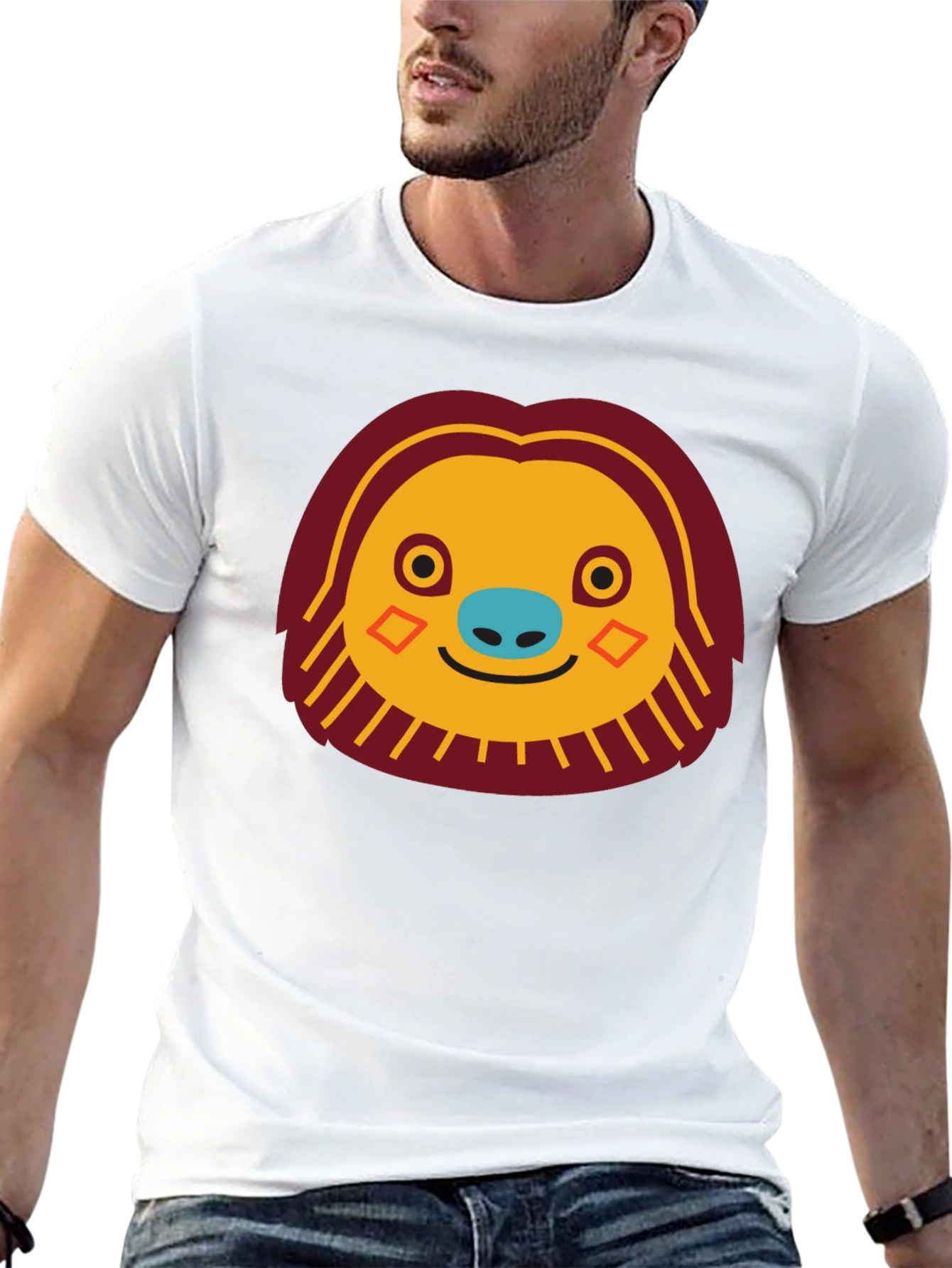 Funny Sloth Face Graphic T-Shirt