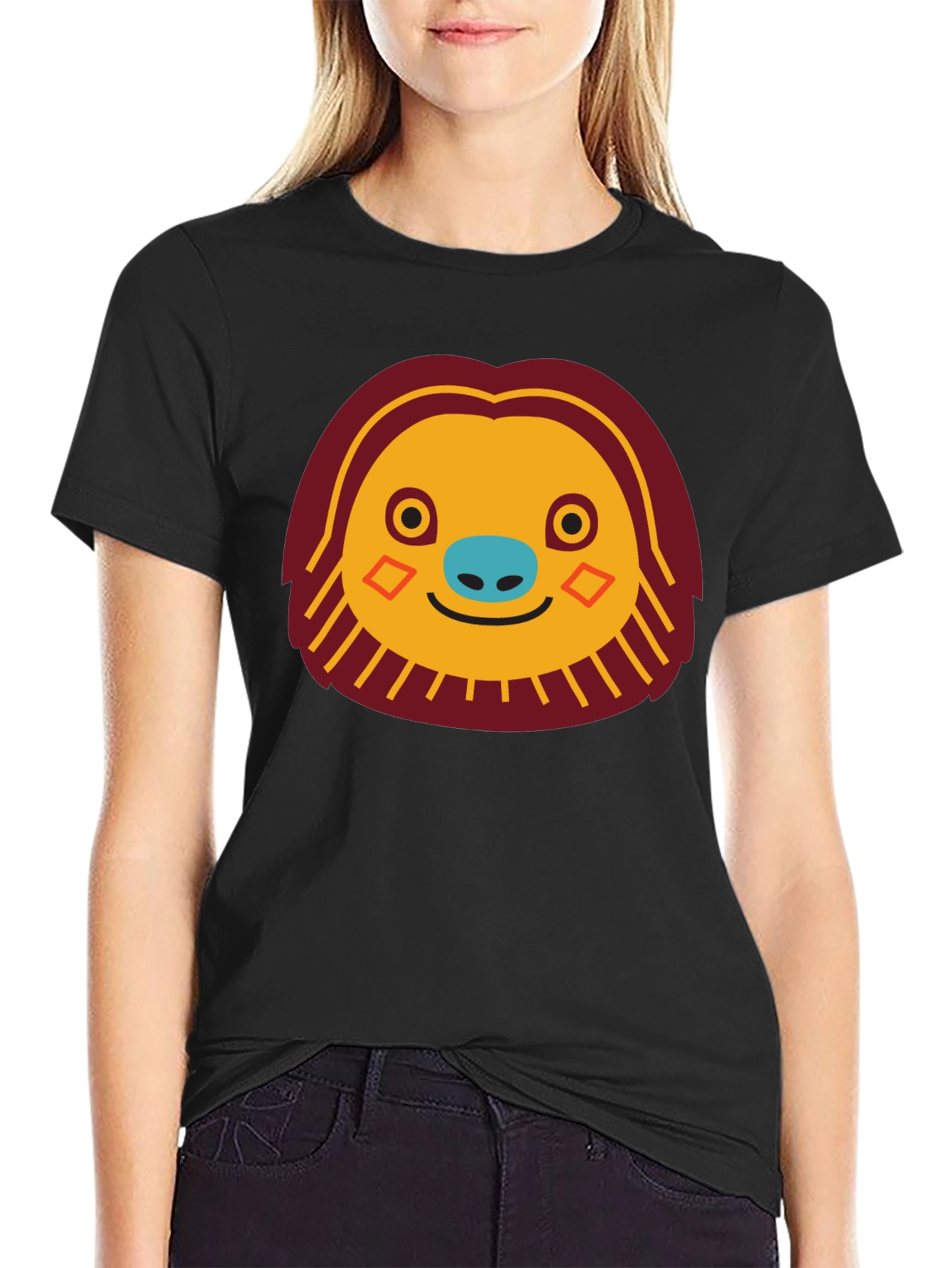 Funny Sloth Face Graphic T-Shirt