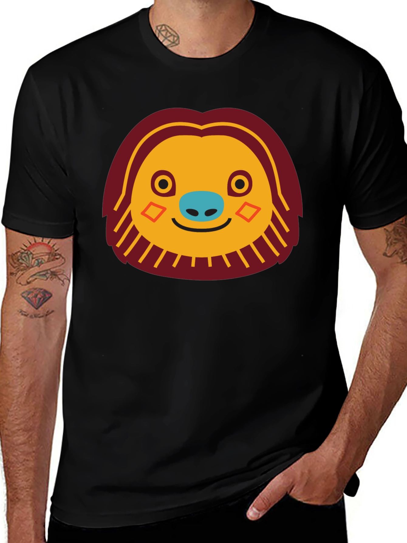 Funny Sloth Face Graphic T-Shirt