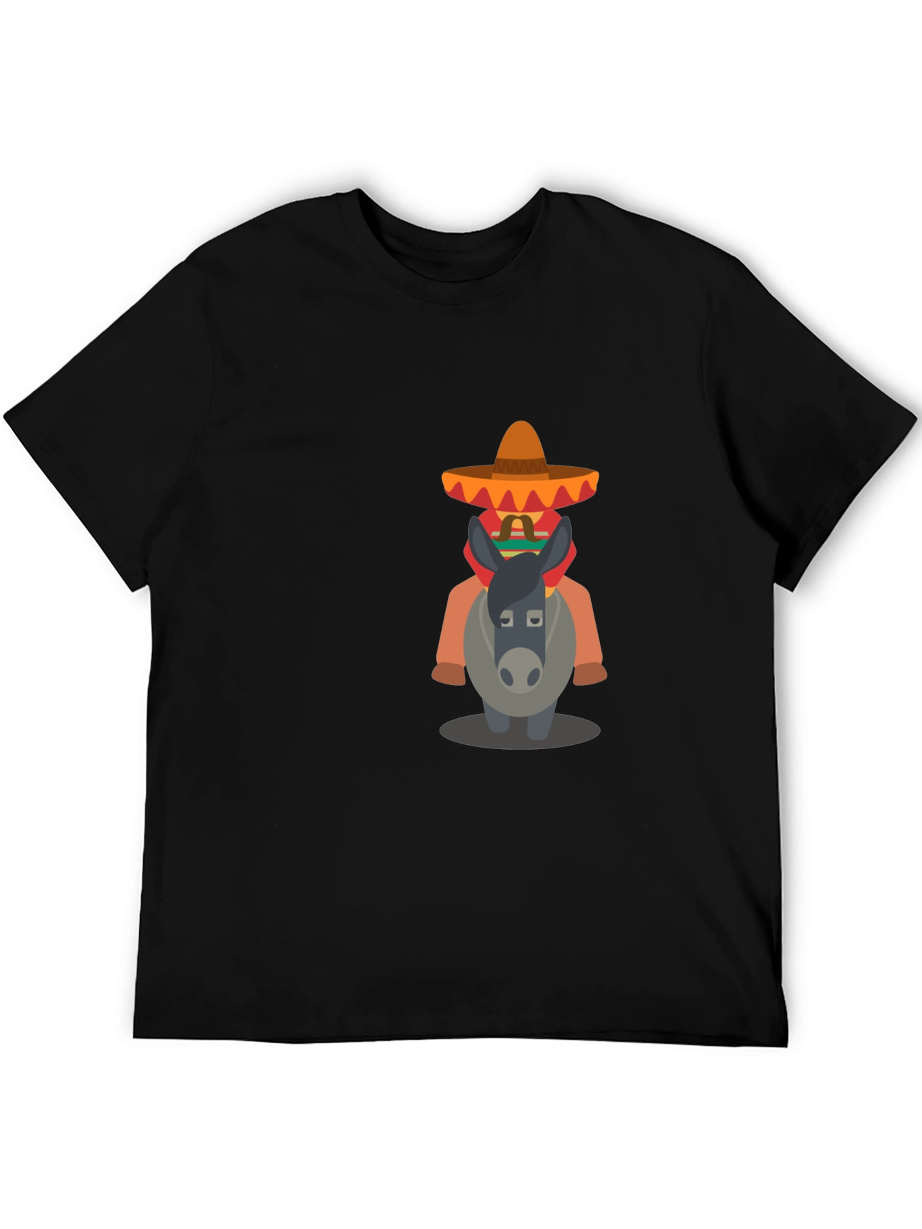 Black T-Shirt with Mexican Donkey Design