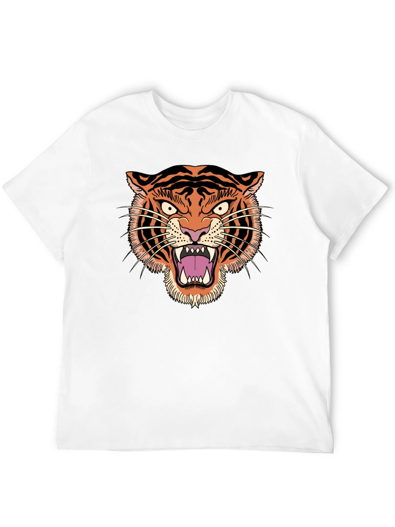 Tiger Graphic Black T-Shirt - Bold Animal Print Tee
