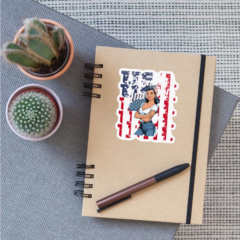 Proudly American Retro Patriotic Pin-Up Art with