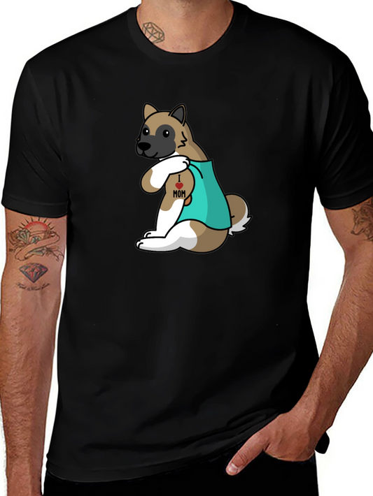 I Love Mom Dog Graphic Tee - Cute Dog Design