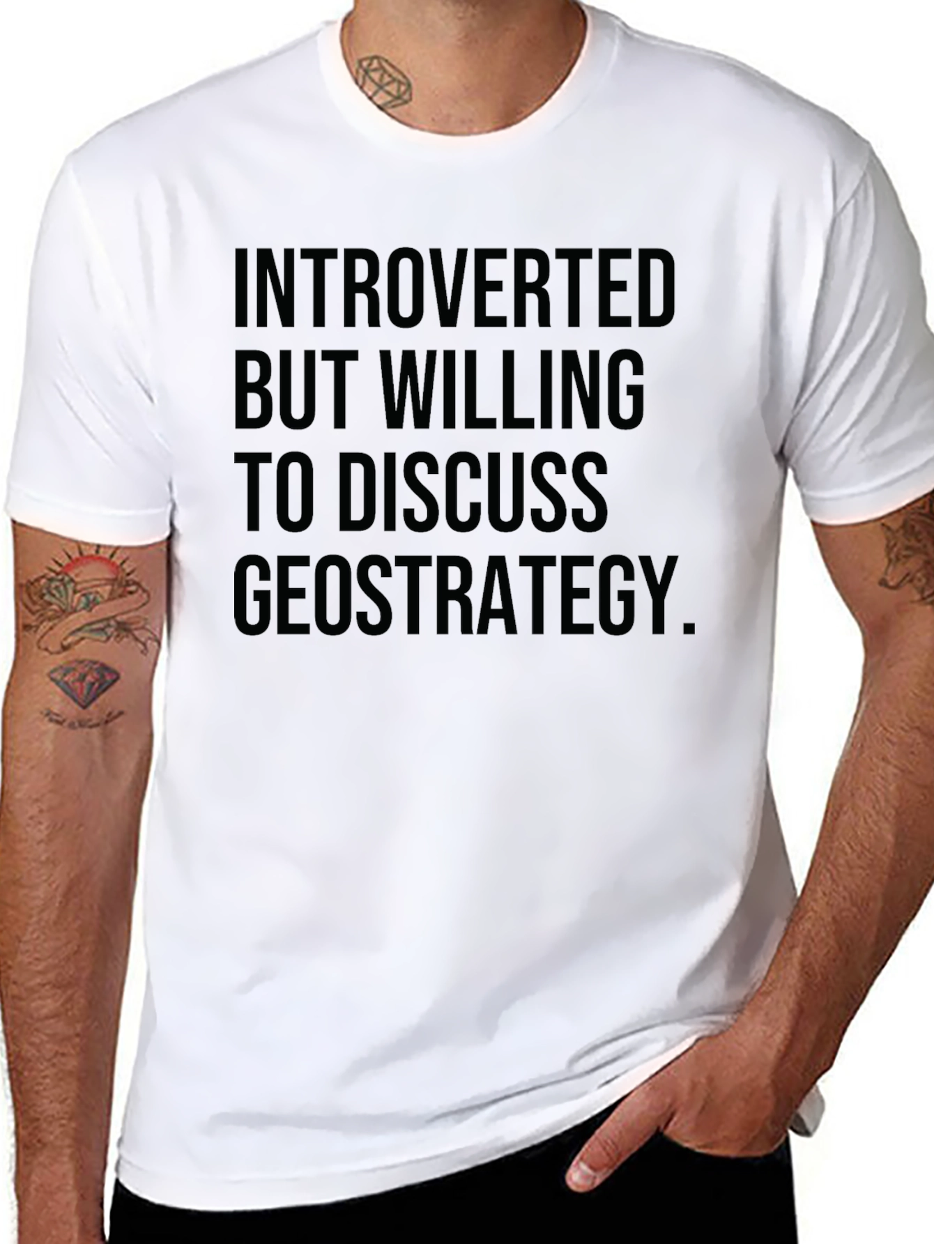 Introverted Geostrategy T-Shirt - Black Graphic Tee