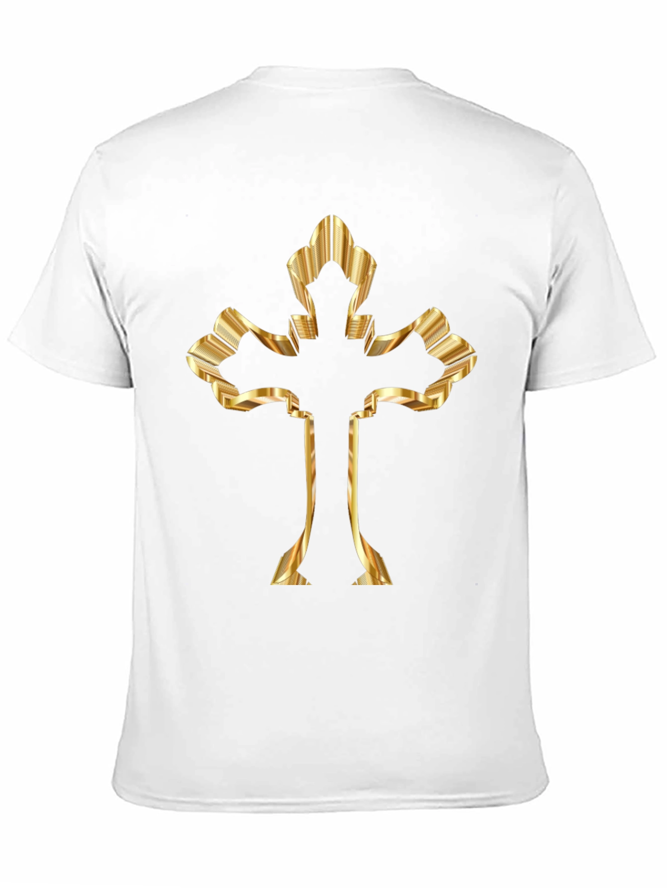 Golden Cross Graphic Print Black T-Shirt