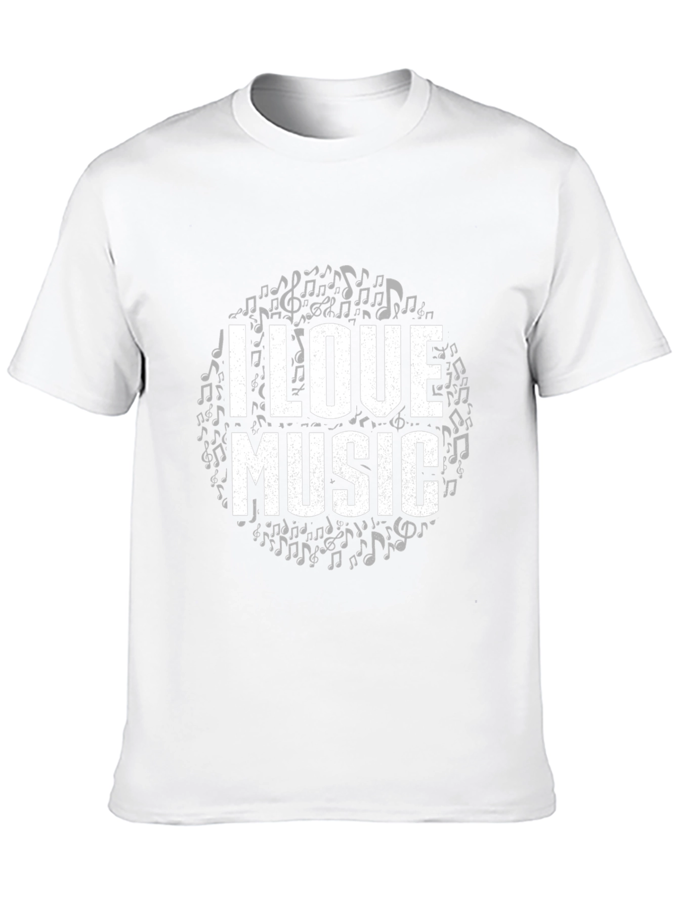 I Love Music Black Graphic Tee Shirt