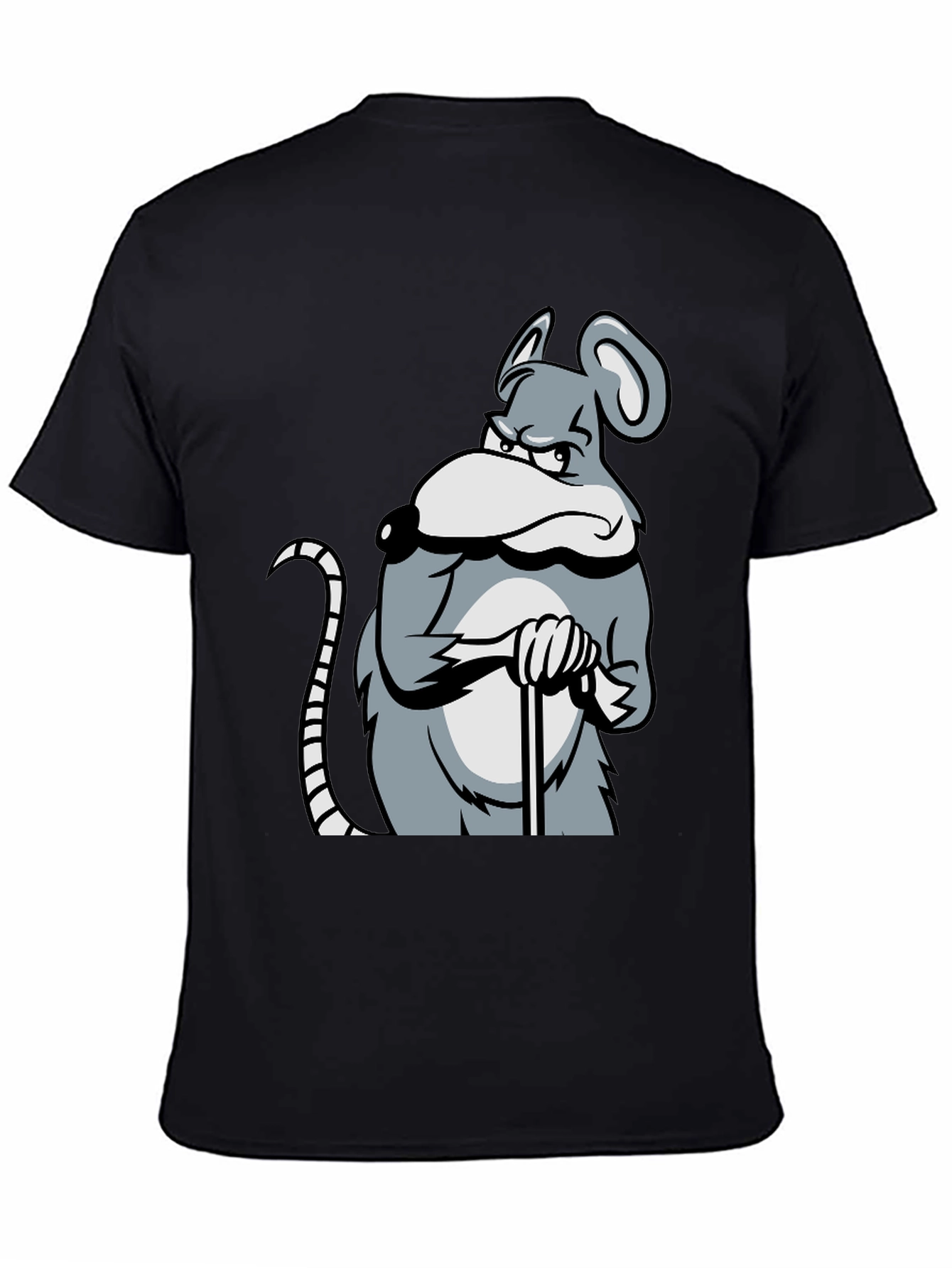 Grumpy Mouse Graphic T-Shirt - Black
