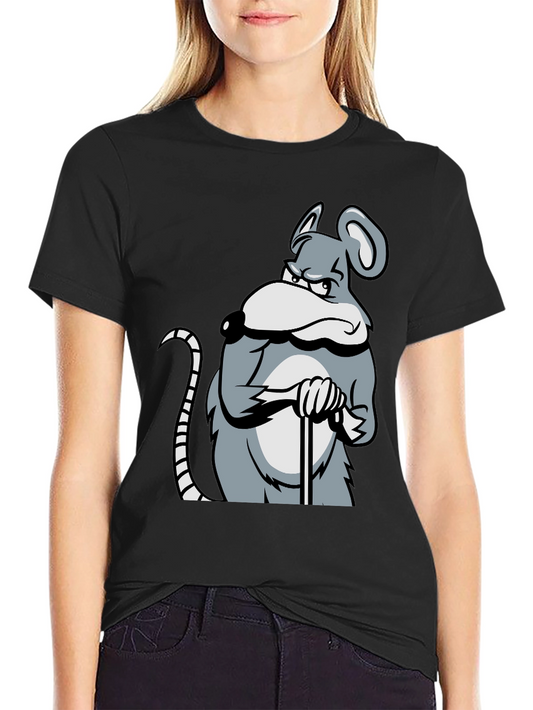 Grumpy Mouse Graphic T-Shirt - Black