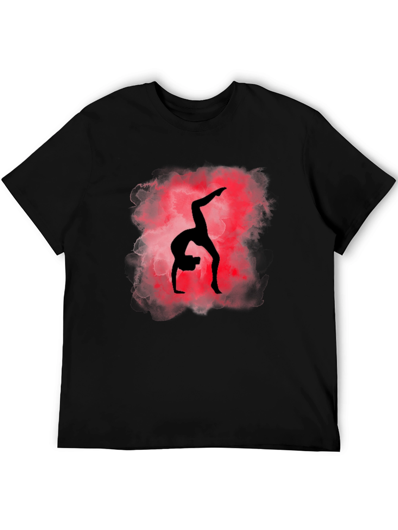 Gymnast Silhouette Graphic Tee - Black