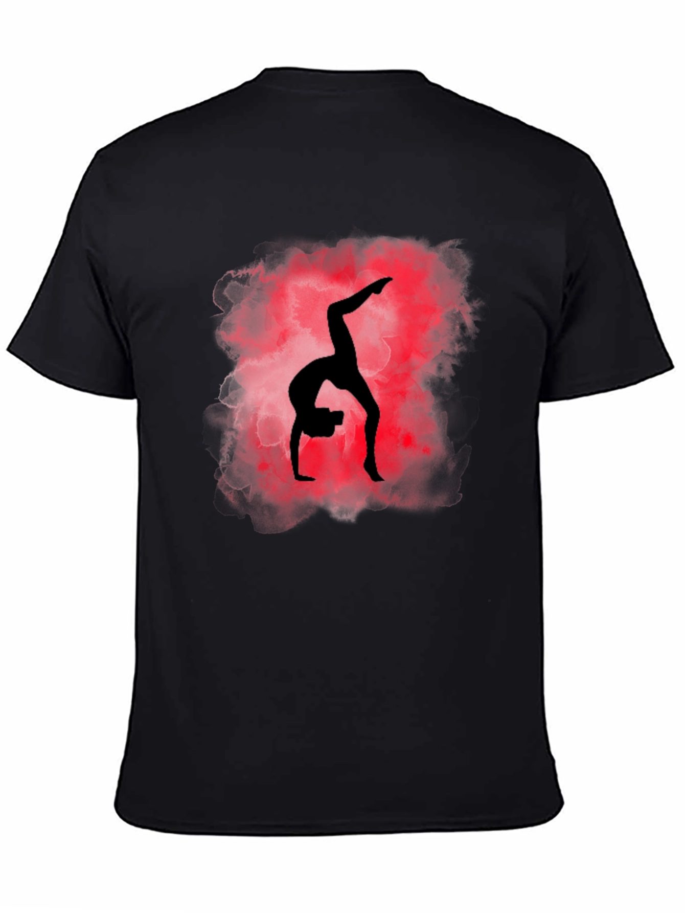Gymnast Silhouette Graphic Tee - Black