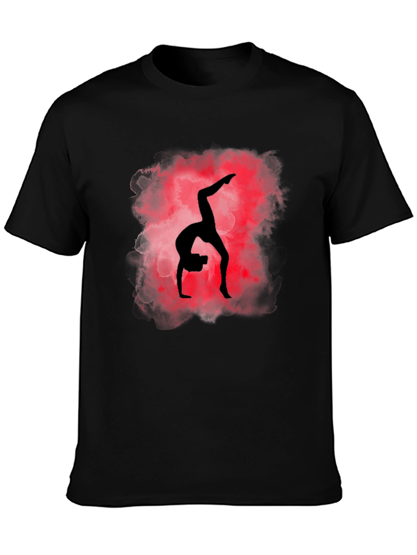 Gymnast Silhouette Graphic Tee - Black