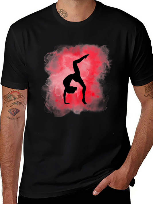 Gymnast Silhouette Graphic Tee - Black