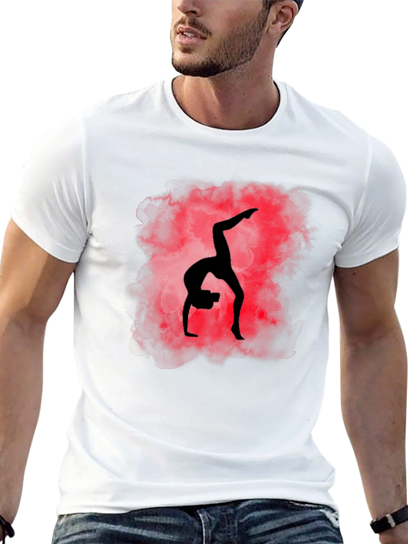 Gymnast Silhouette Graphic Tee - Black