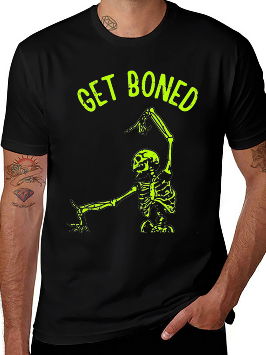 Get Boned Skeleton Graphic Tee - Black