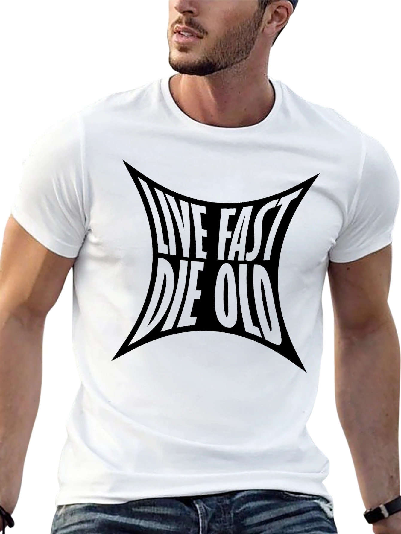 Live Fast Die Old Graphic T-Shirt - Black