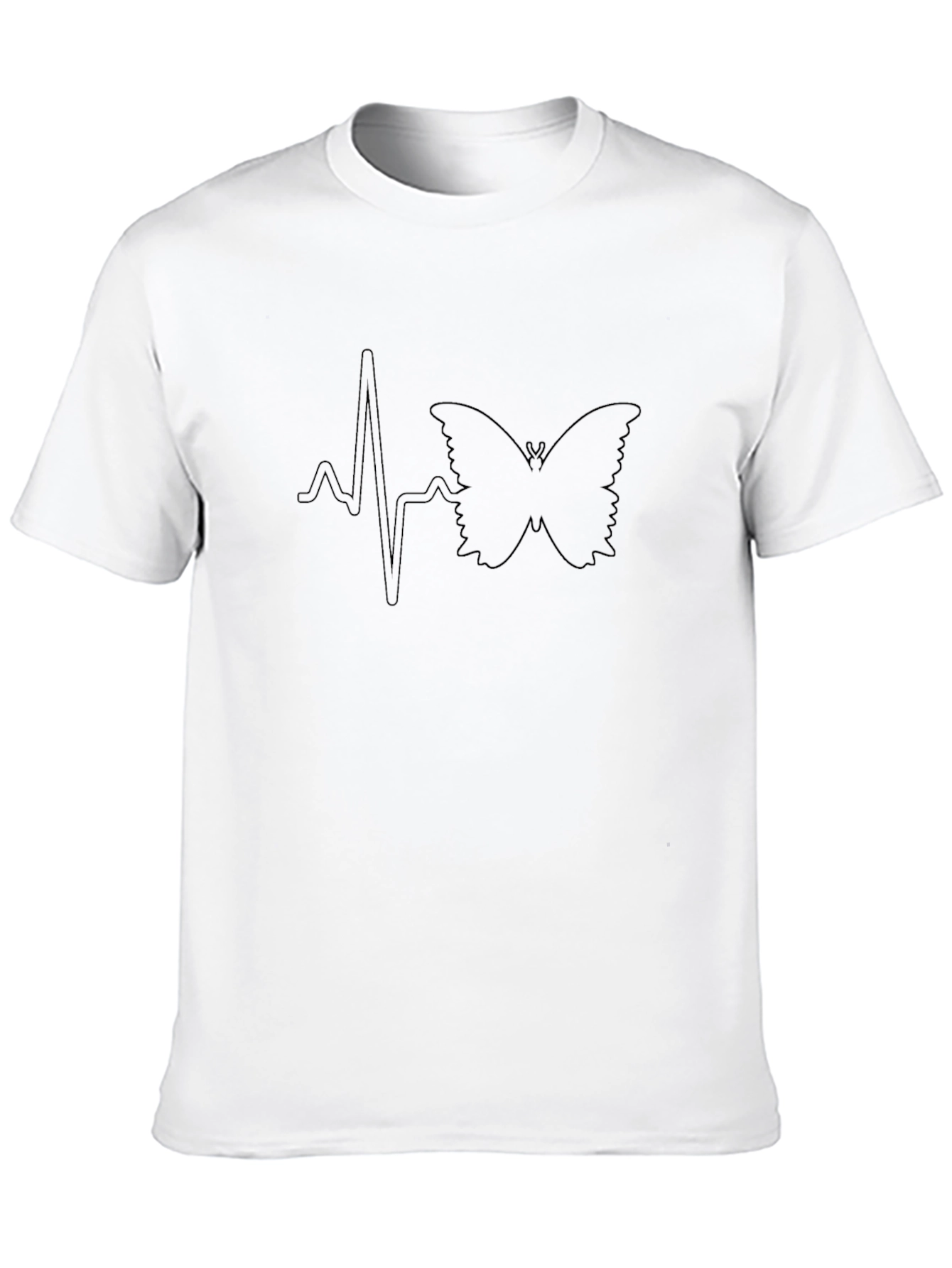 Heartbeat Butterfly Graphic Tee - Black