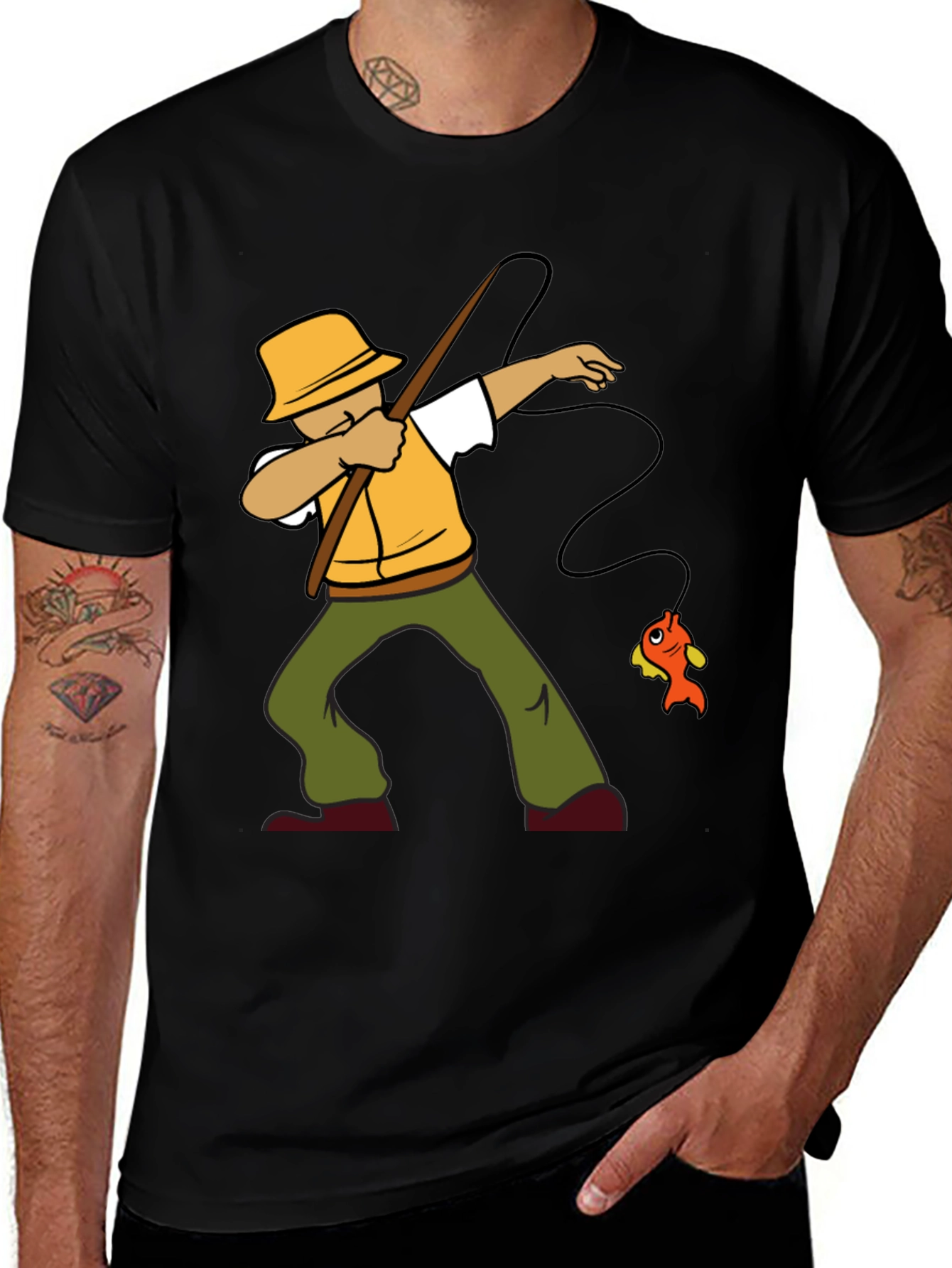 Fisherman Dab T-Shirt - Funny Fishing Tee