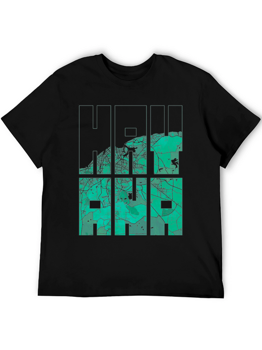 Haifa Map Graphic Tee - Black Urban Style T-Shirt
