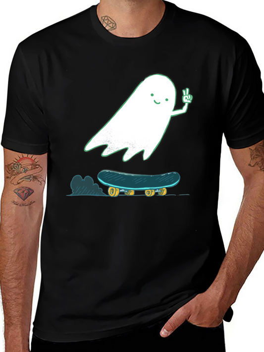 Ghost Skateboarding T-Shirt - Cool Graphic Tee