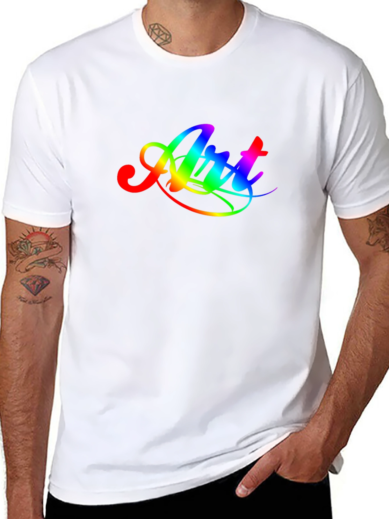 Rainbow Art Graphic Tee - Mens Black T-Shirt