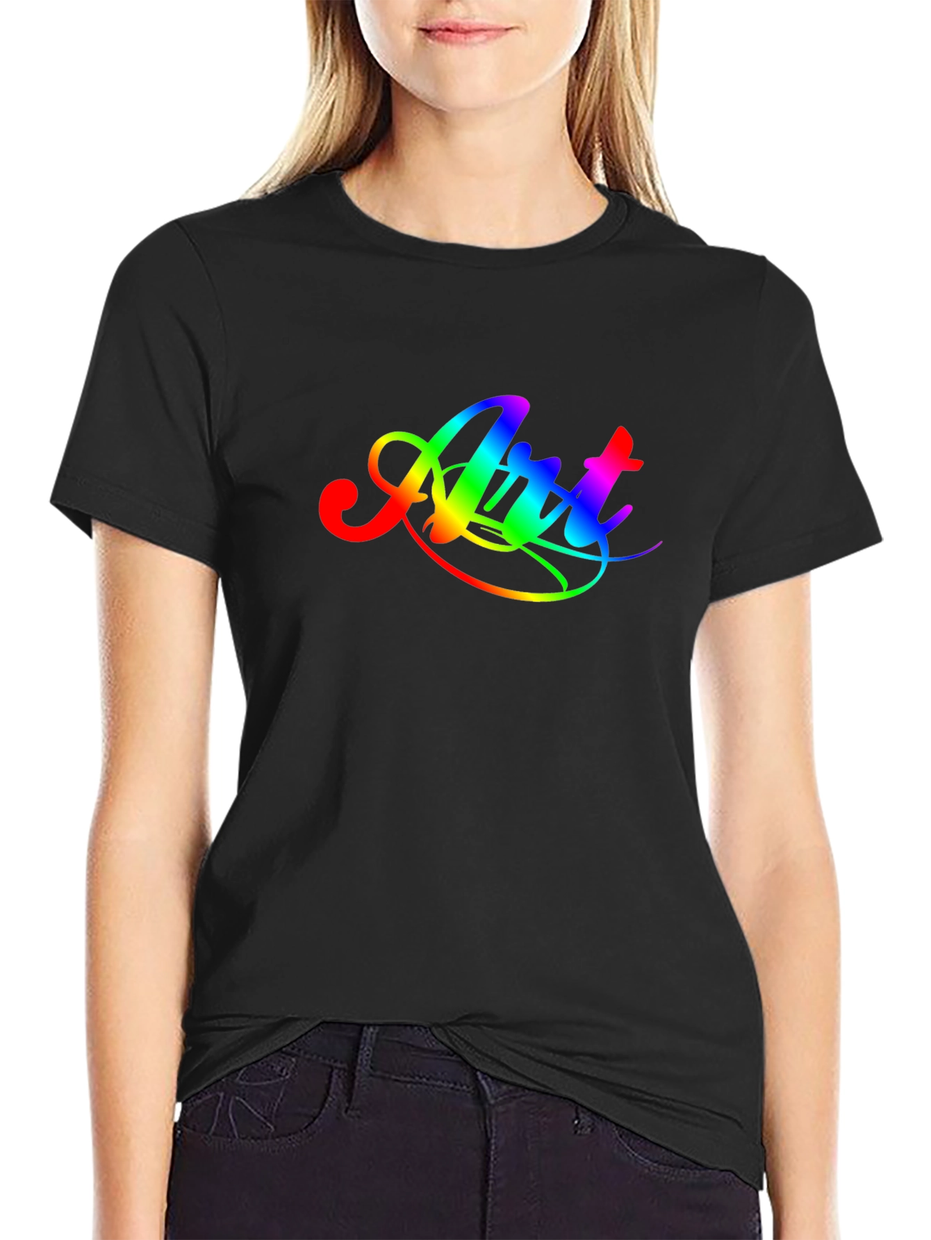 Rainbow Art Graphic Tee - Mens Black T-Shirt