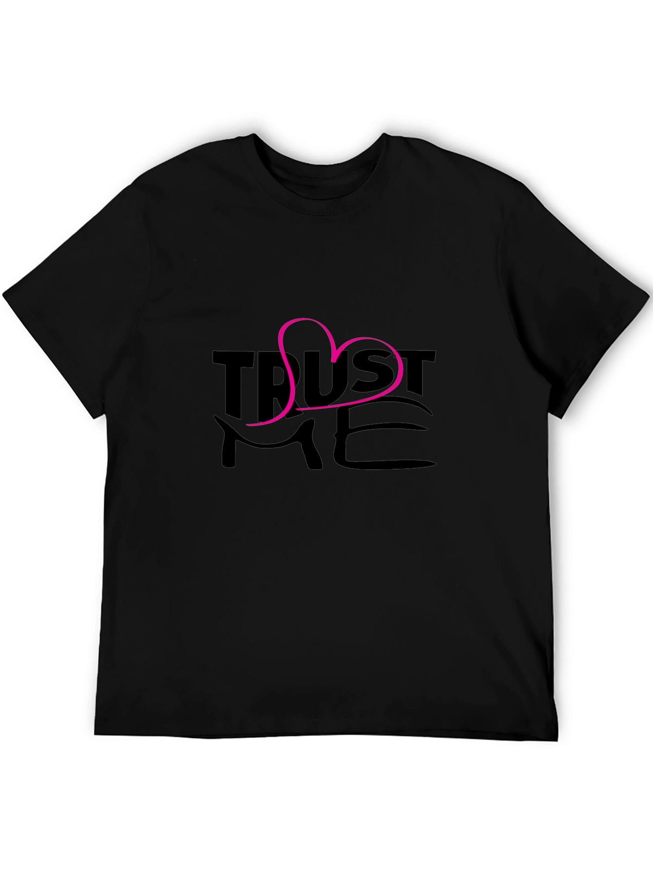 Trust Me Heart Graphic Black T-Shirt