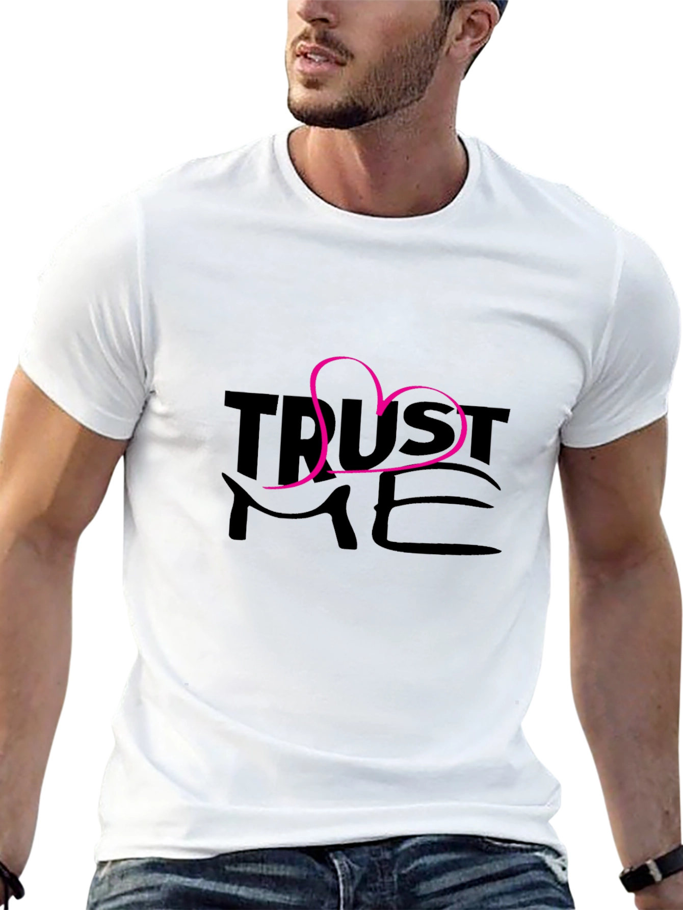Trust Me Heart Graphic Black T-Shirt