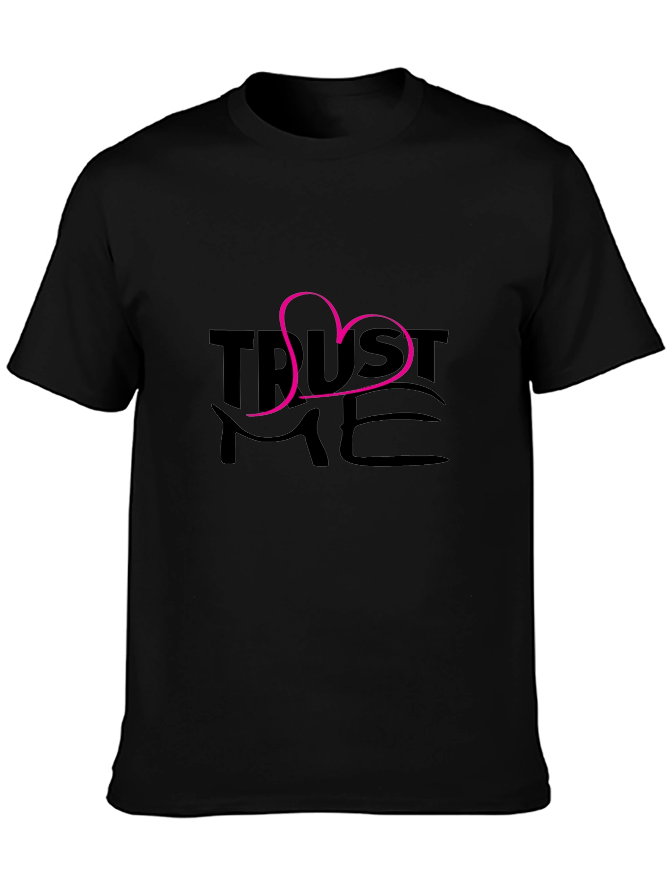 Trust Me Heart Graphic Black T-Shirt