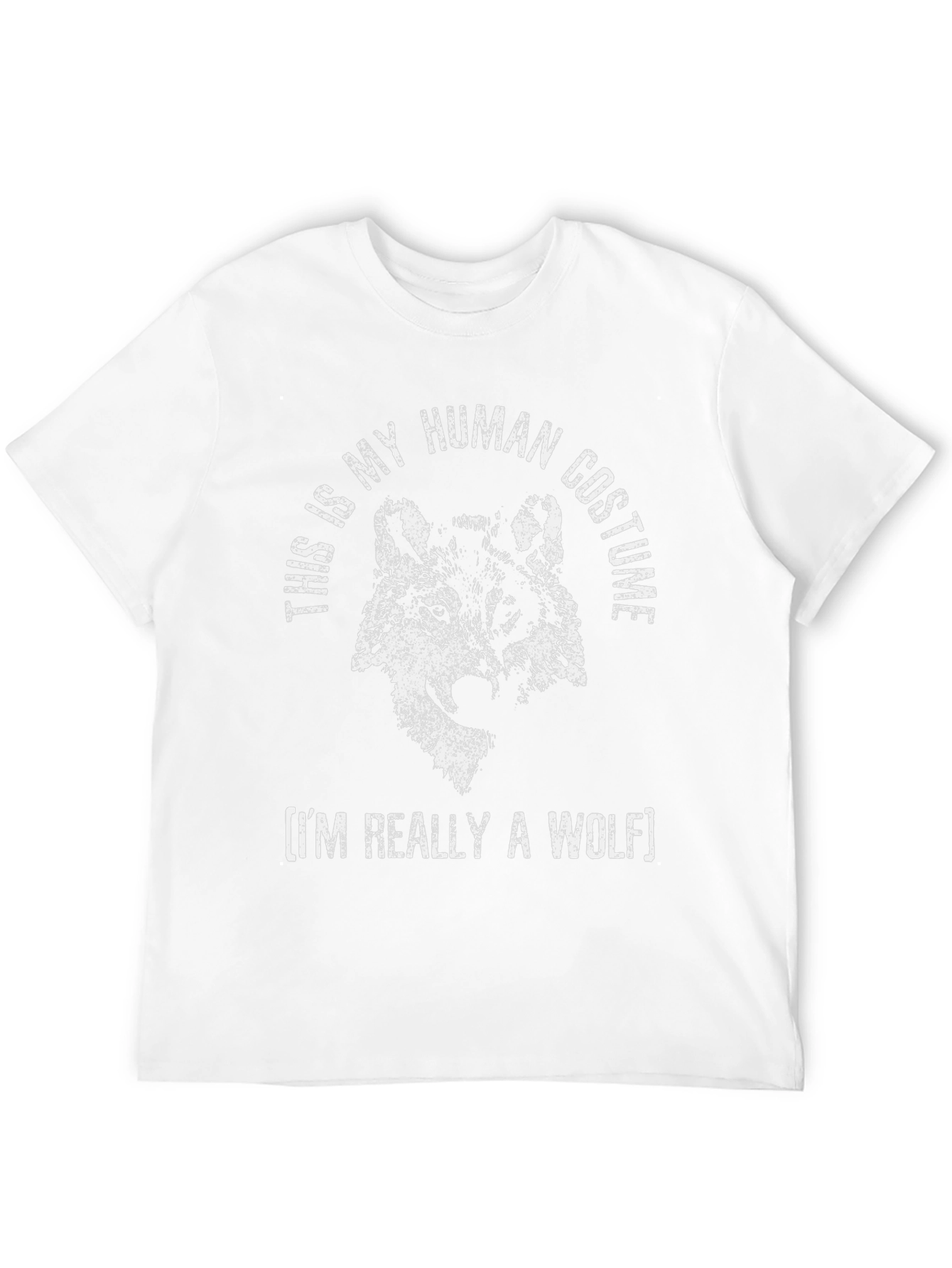 Human Costume Wolf Tee - Novelty Animal Graphic T-Shirt