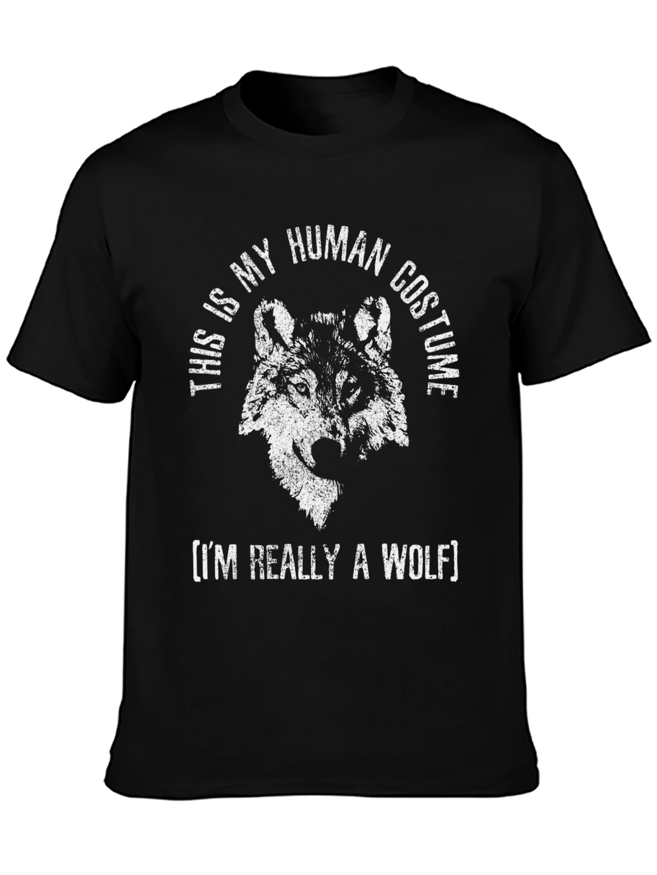 Human Costume Wolf Tee - Novelty Animal Graphic T-Shirt