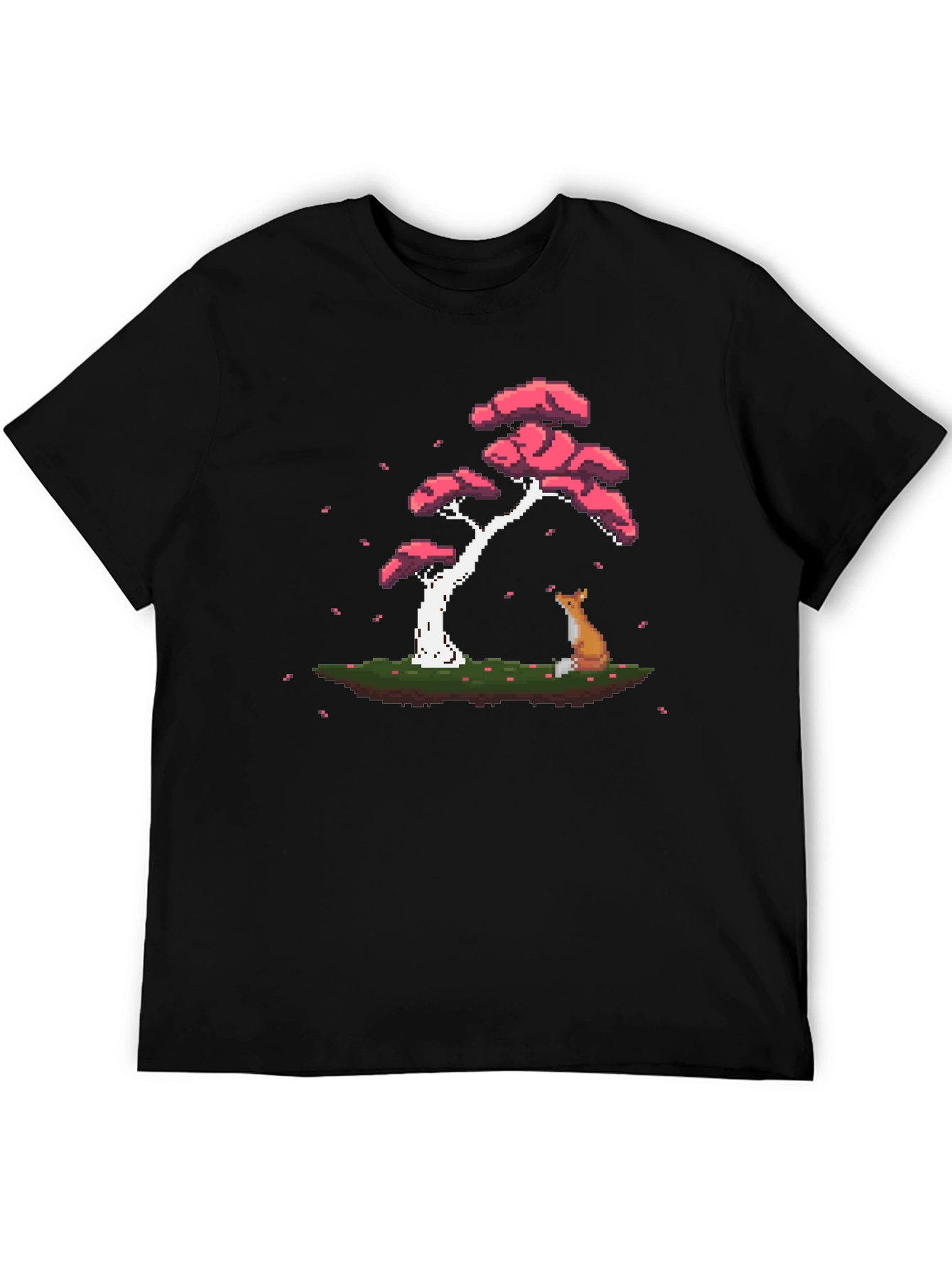 Pixel Art Fox & Bonsai Tree Graphic Tee