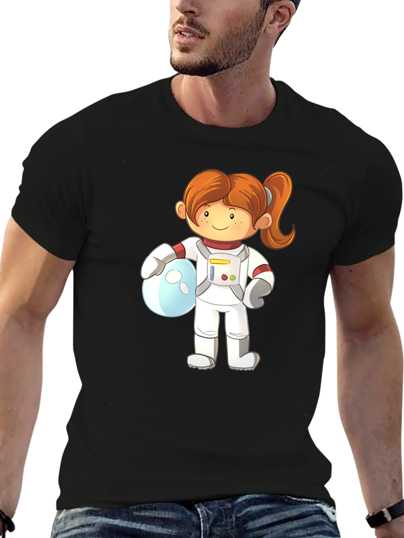 Cartoon Astronaut Girls T-Shirt