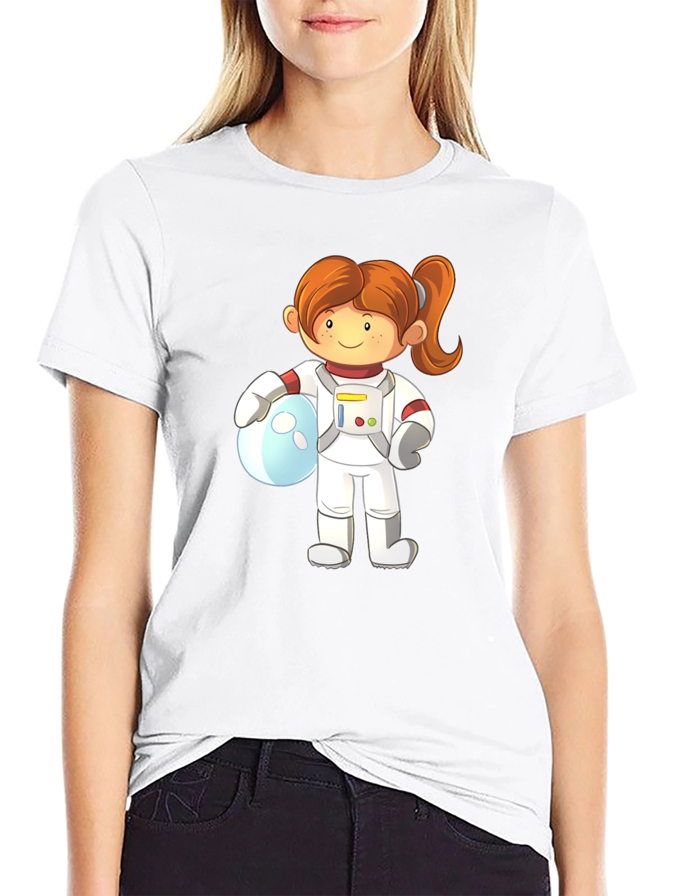 Cartoon Astronaut Girls T-Shirt