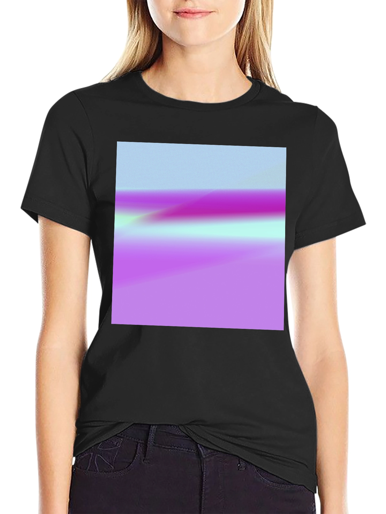 Abstract Horizon Black T-Shirt