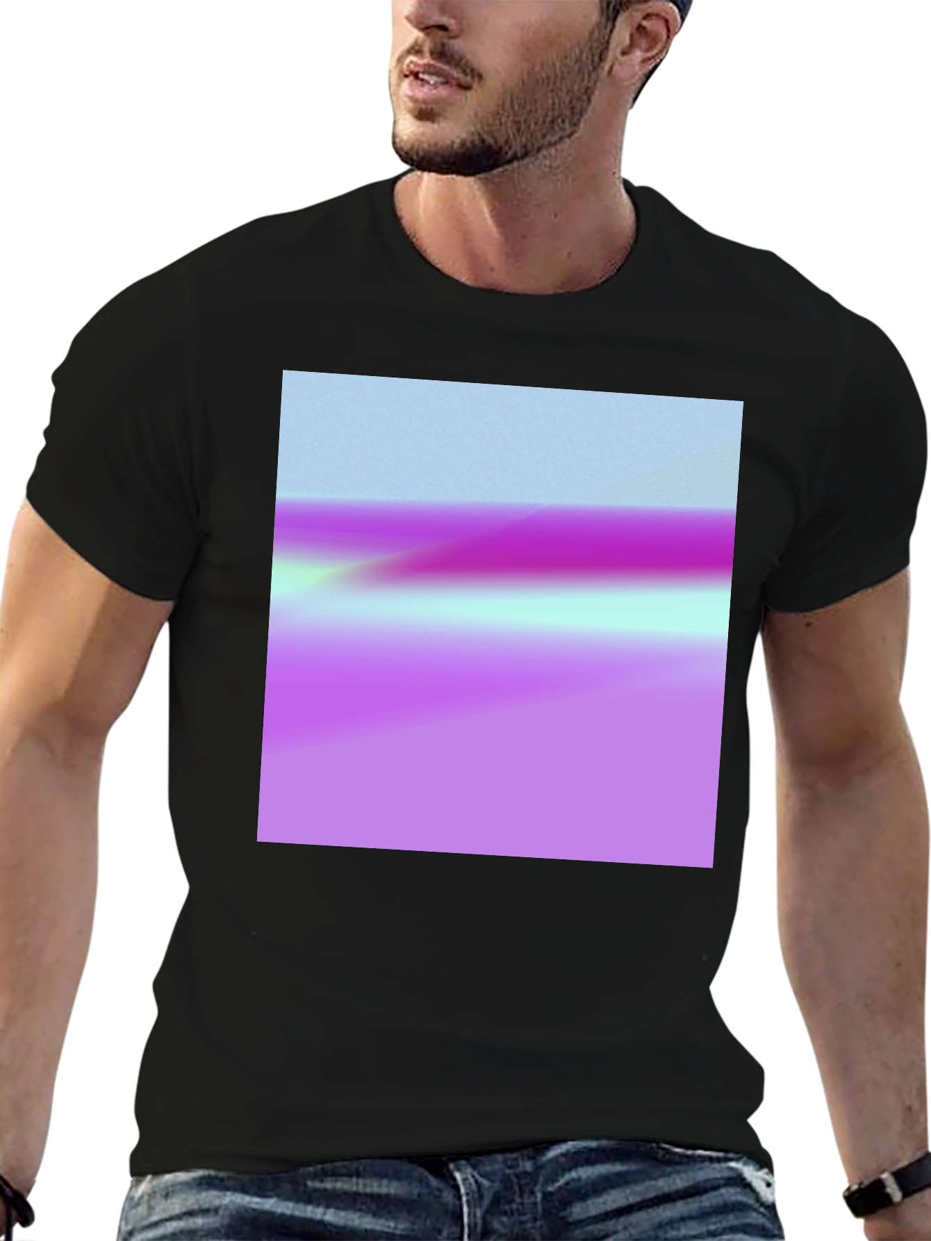 Abstract Horizon Black T-Shirt