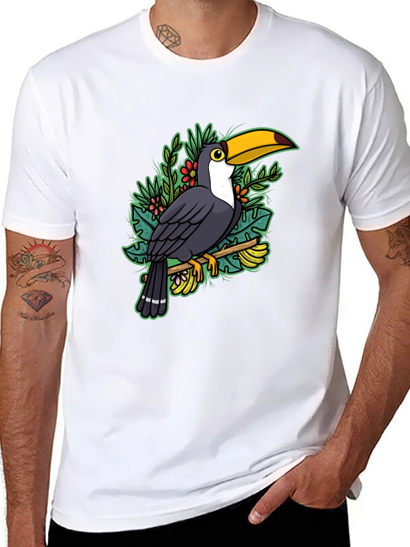 Toucan Graphic T-Shirt - Tropical Bird Tee
