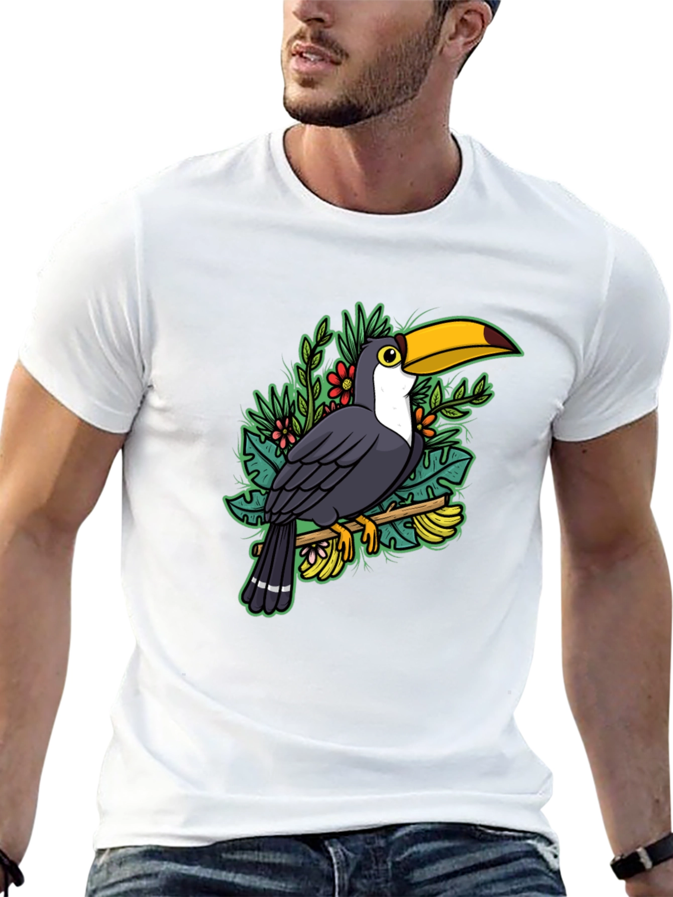 Toucan Graphic T-Shirt - Tropical Bird Tee