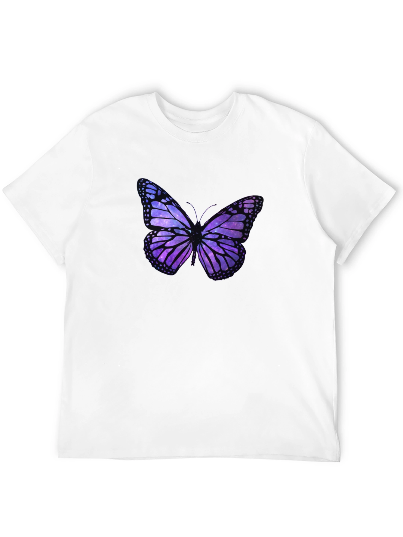 Galaxy Butterfly Graphic Black T-Shirt