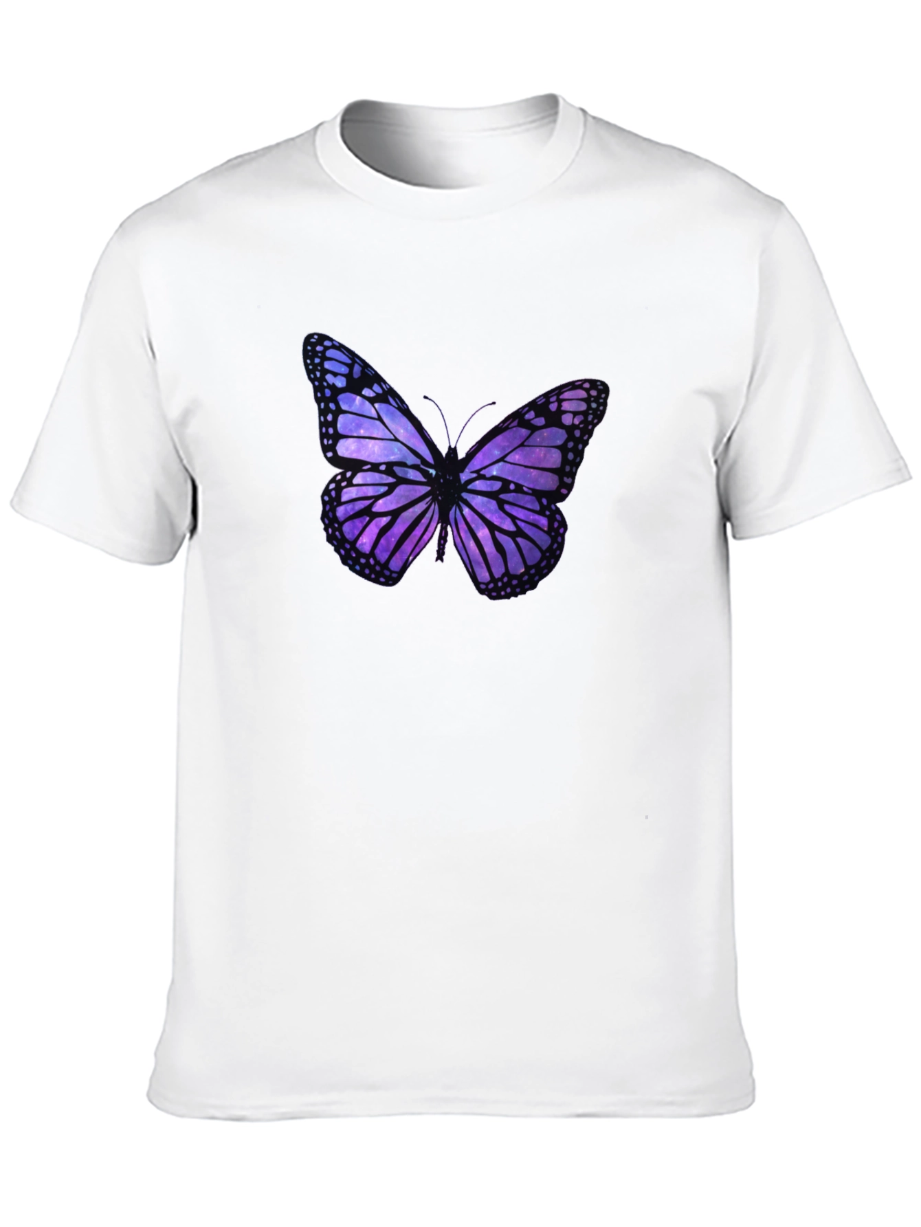 Galaxy Butterfly Graphic Black T-Shirt