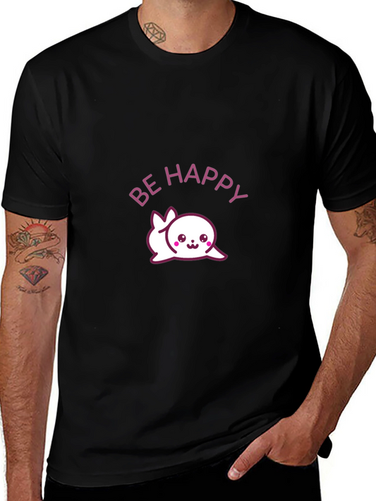 Be Happy Seal Graphic T-Shirt