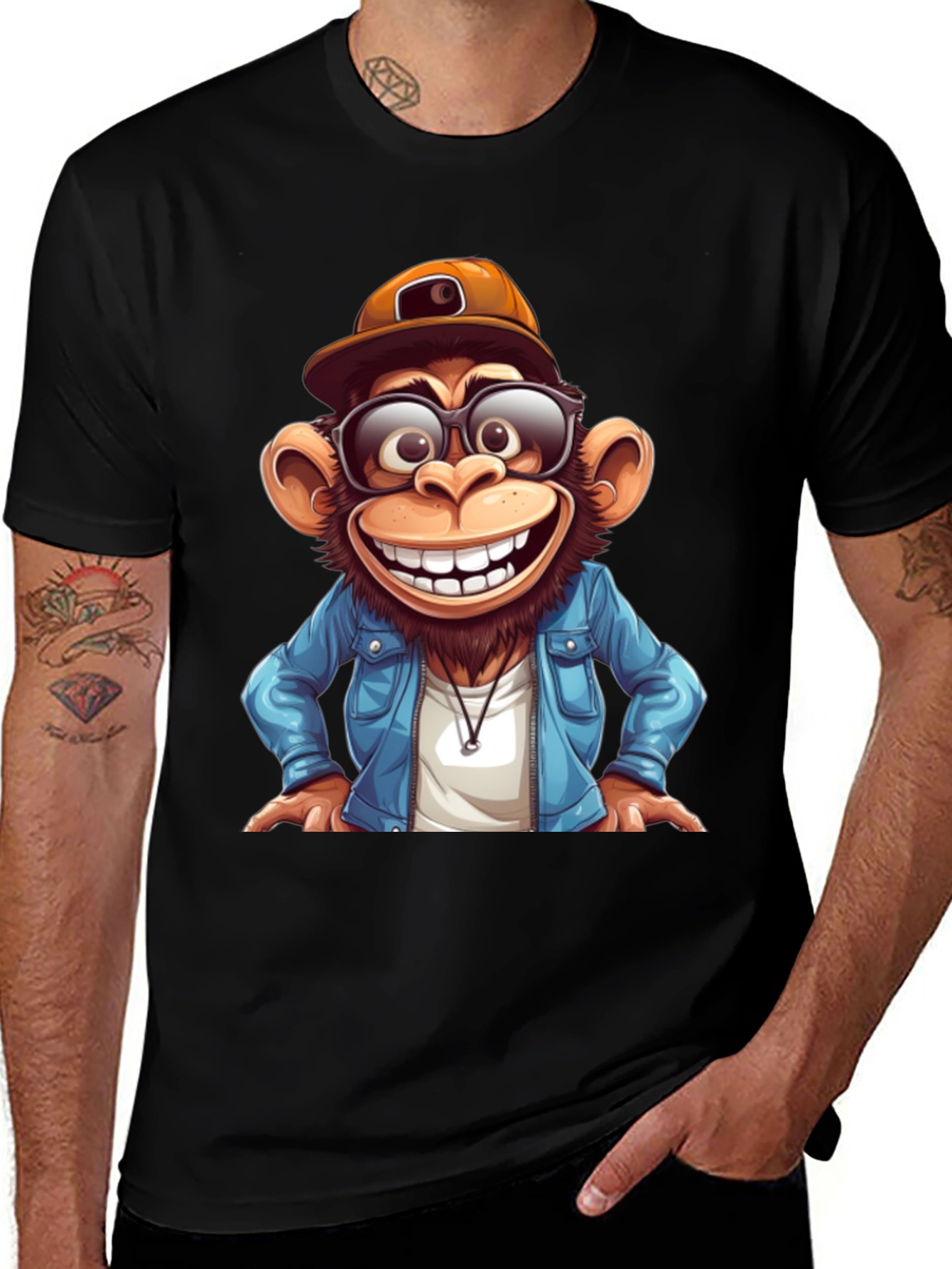Cool Monkey Graphic Tee - Black