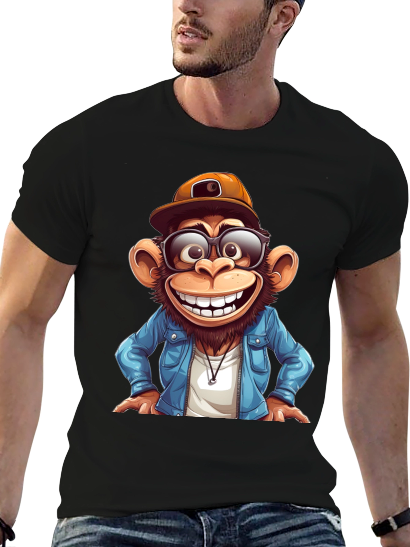 Cool Monkey Graphic Tee - Black