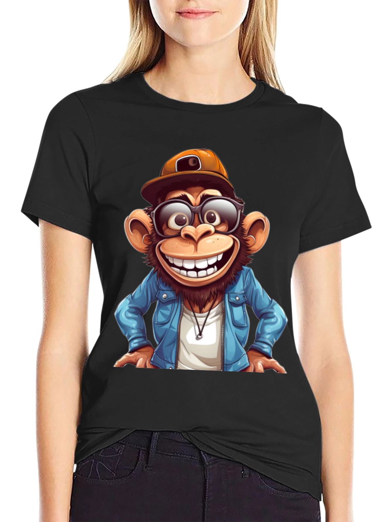Cool Monkey Graphic Tee - Black