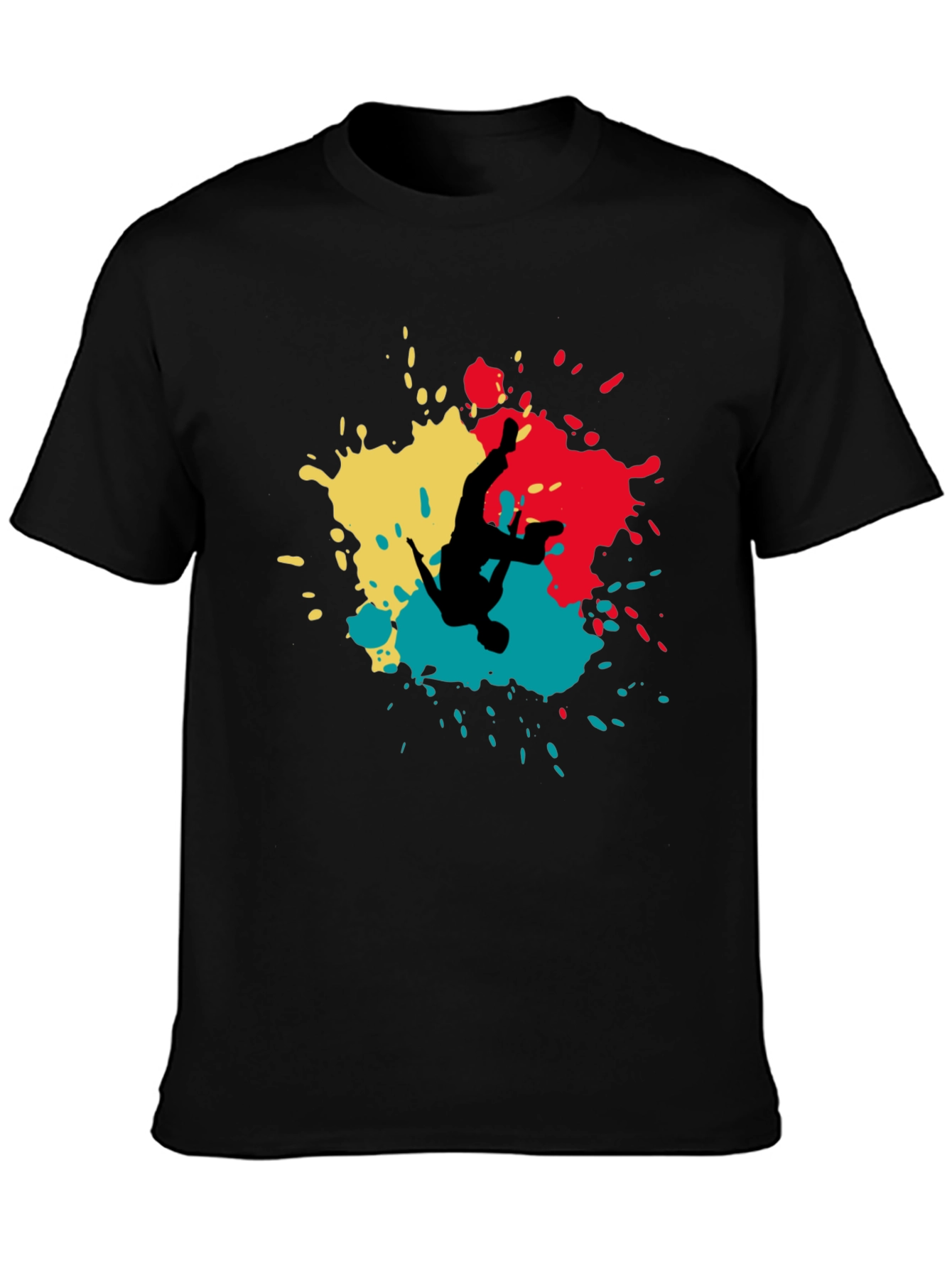 Abstract Splash Graphic T-Shirt - Black