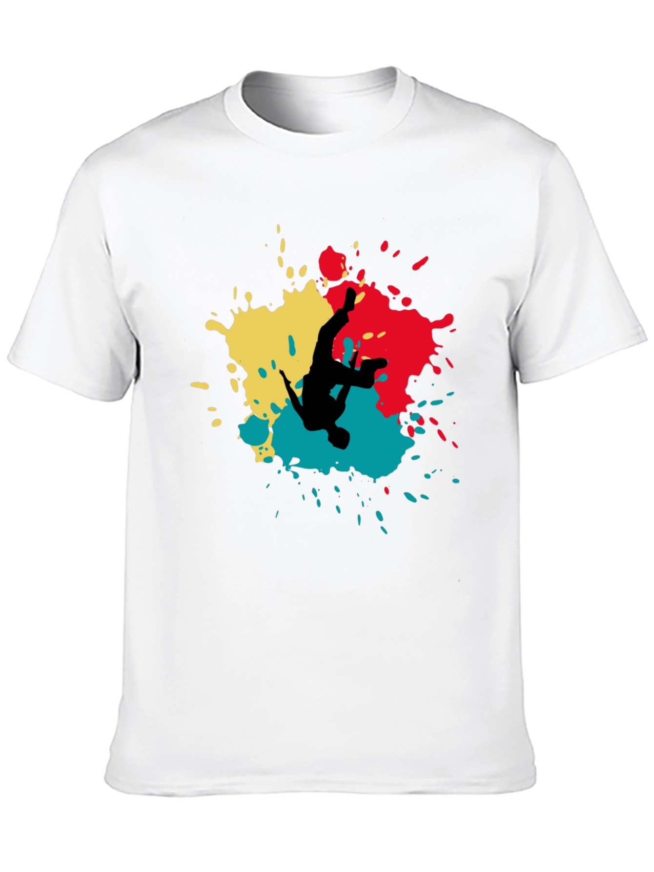 Abstract Splash Graphic T-Shirt - Black