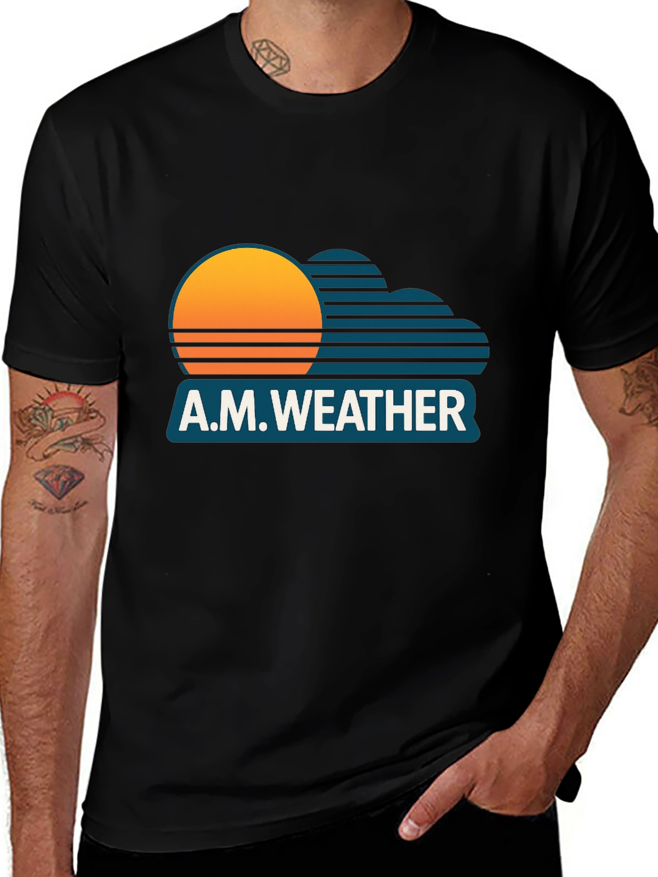 A.M. Weather Graphic Tee - Retro Sunset Style