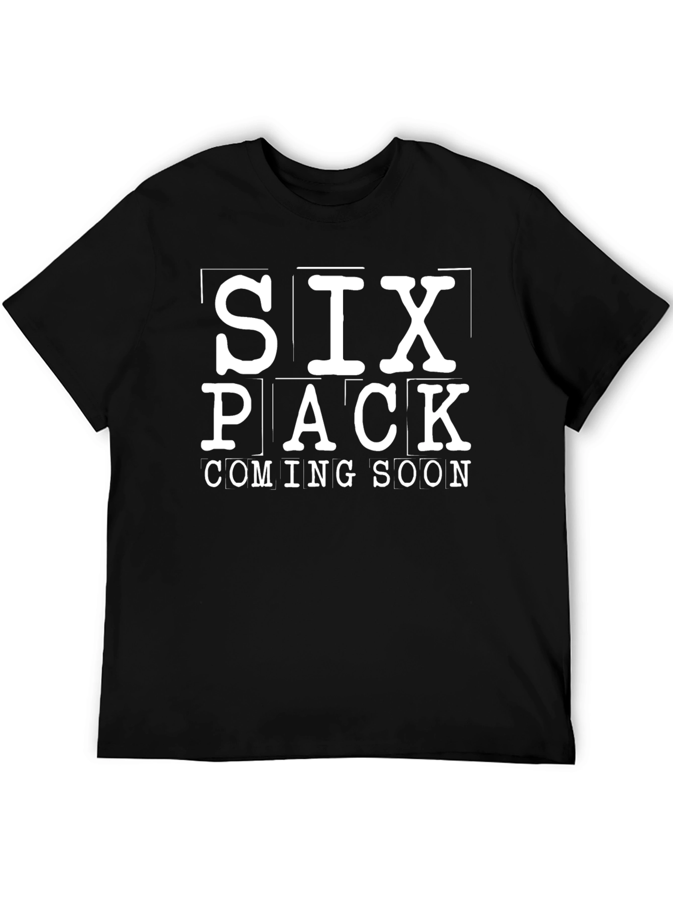 Six Pack Coming Soon Mens Black Graphic Tee