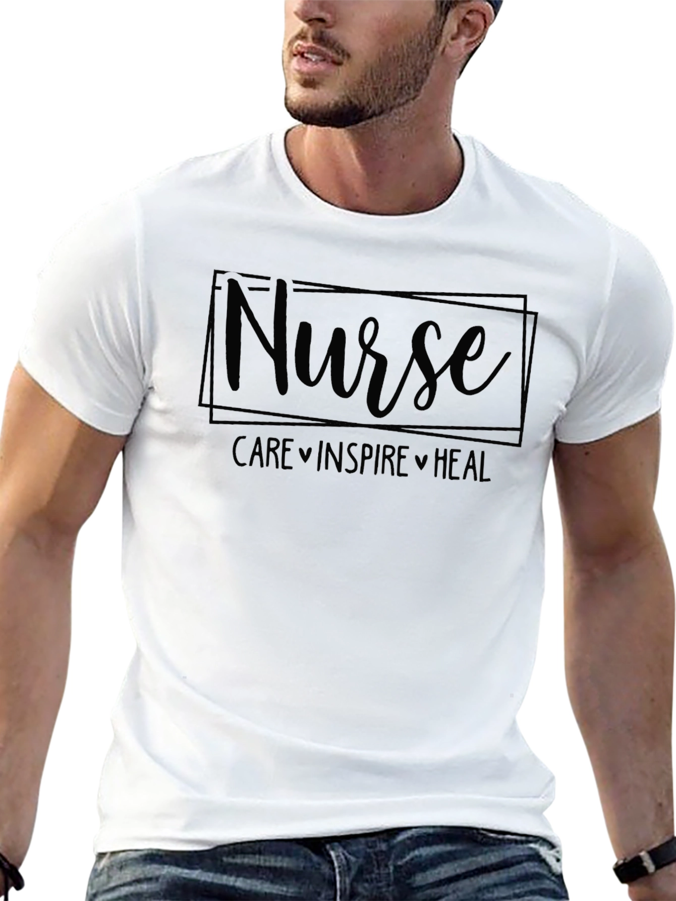 Nurse Care Inspire Heal Black T-Shirt